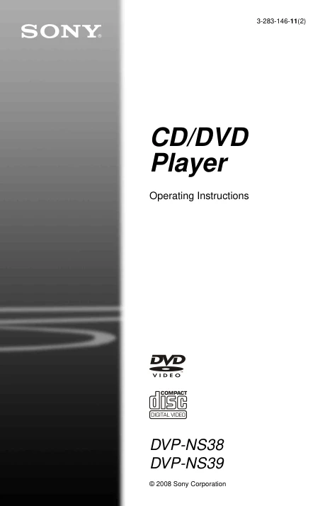Cover of the Sony DVP-NS38 UK operating instructions